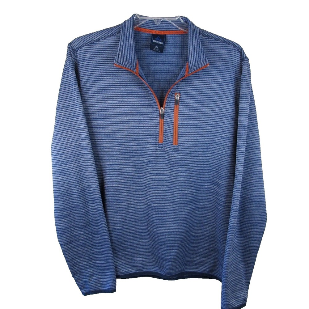 Prana Long Sleeve Half‎ Zip Lightweight Performance Pullover Men's XL Blue